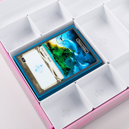 Product display of Pink/White Silo XL Convertible Token Box at angle