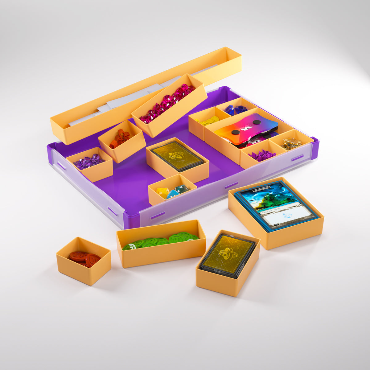 Purple and orange Silo XL showing angled open layout