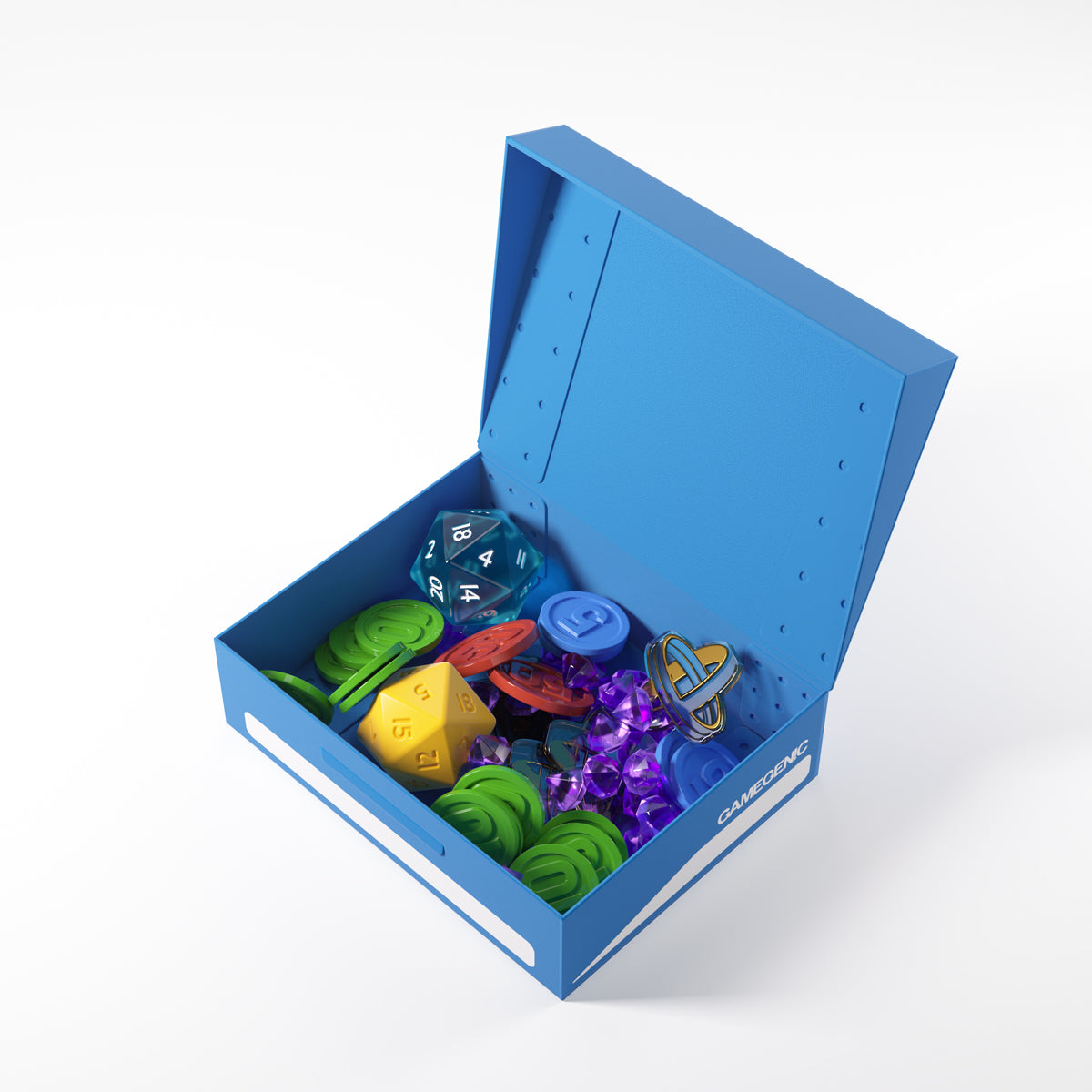 Top-down view of Blue Gamegenic Token Holder