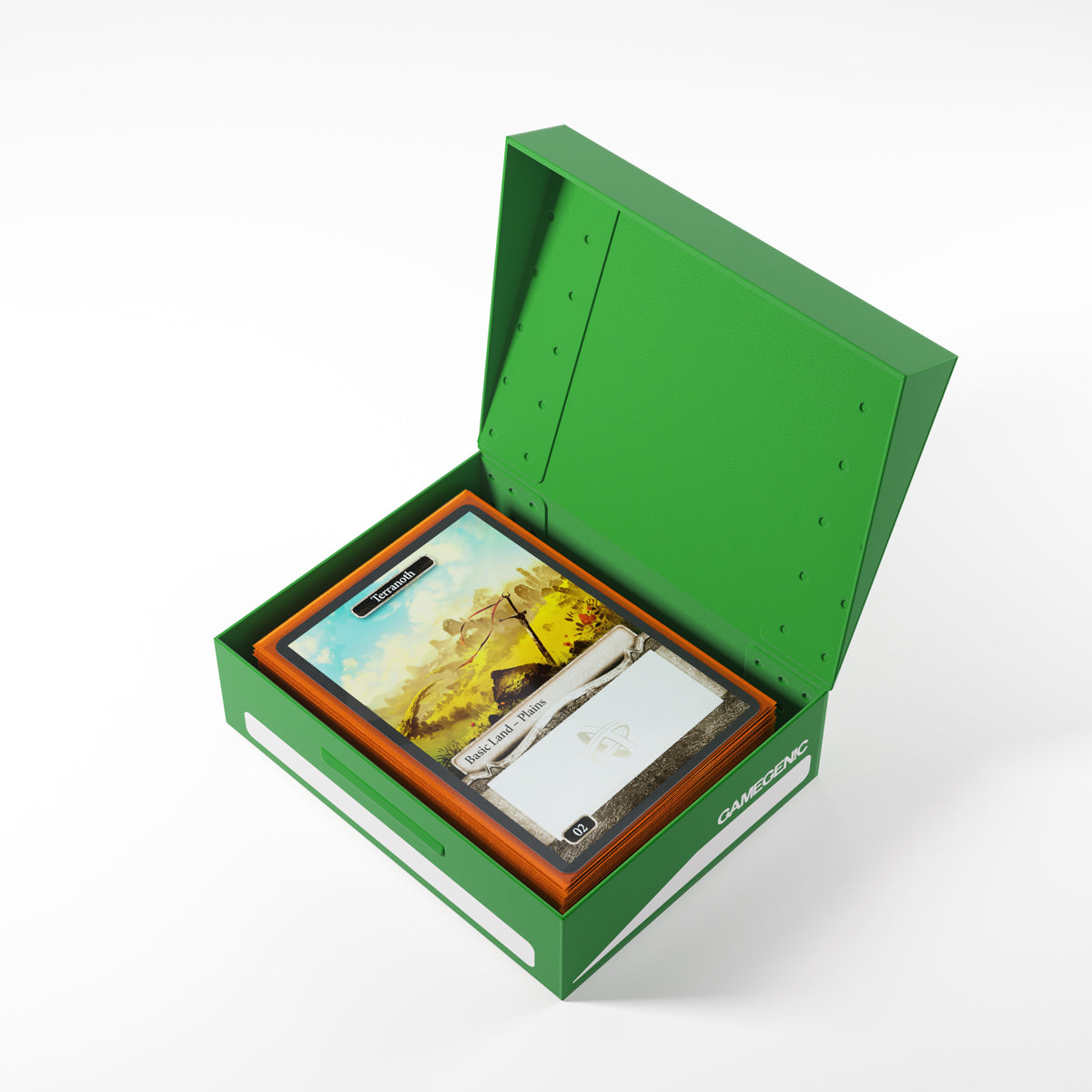 Green Gamegenic Token Holder shown with tokens inside