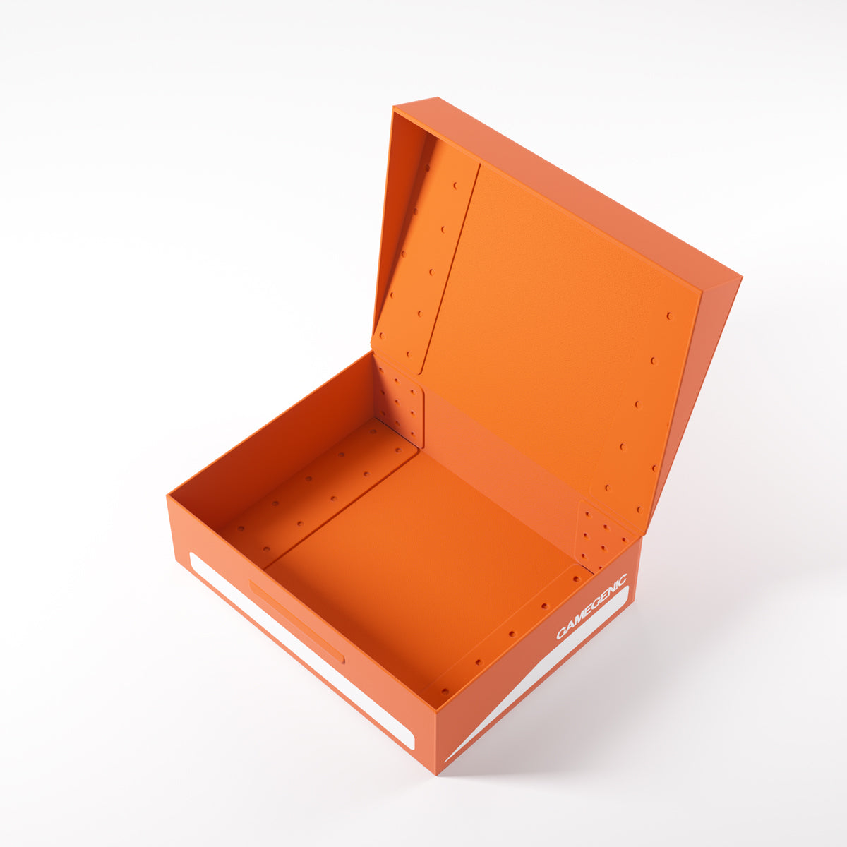 Gamegenic Token Holder Orange, side view with tokens inside