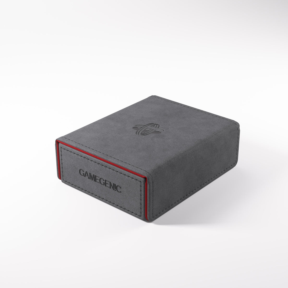 Gamegenic Token Keep Box with textured finish, orange trim, and embossed logo