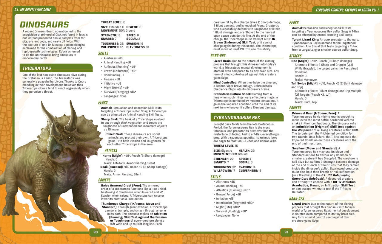 Renegade Game Studios G.I. Joe RPG Ferocious Fighters: Factions in Action Vol. 1 Sourcebook - Good Games