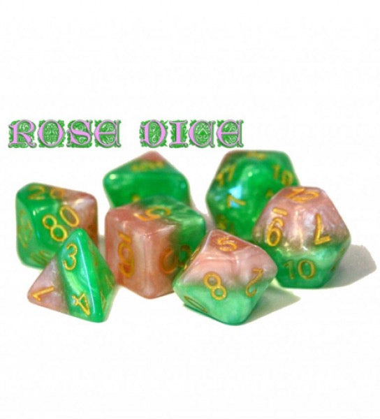 Halfsies Dice - Rose Dice with Upgraded Dice Case