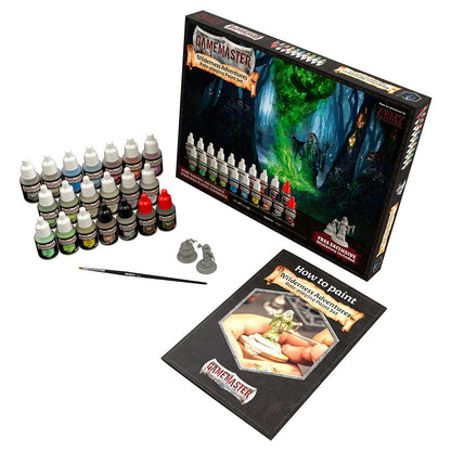 Gamemaster Wilderness Adventures Role-playing Paint Set with 24 paints, brush, two unpainted miniatures and guide
