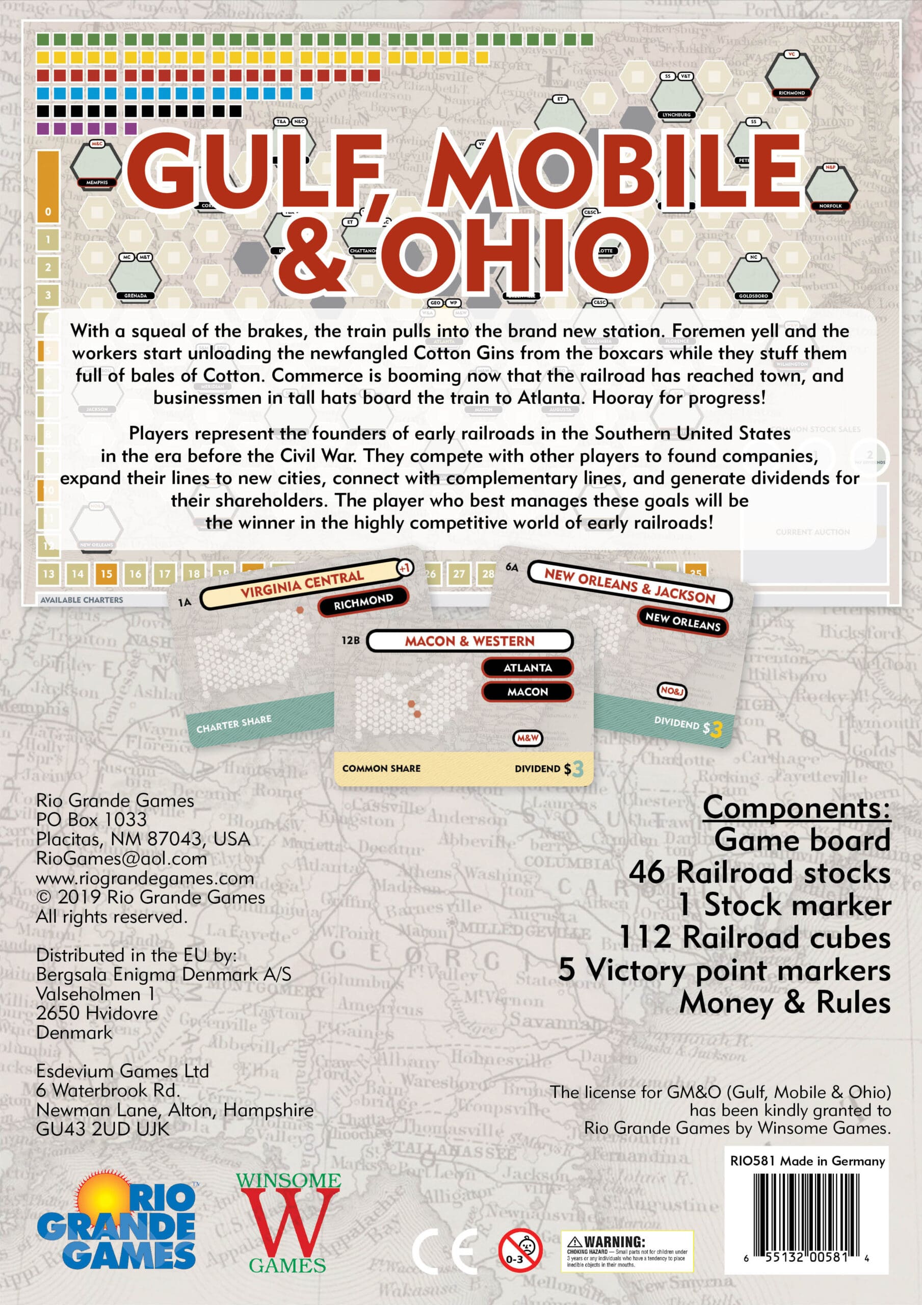 Gulf, Mobile and Ohio box back showing components