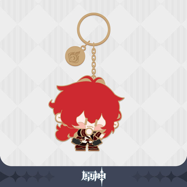 Genshin Impact Metallic Character Keychain - Diluc - Good Games
