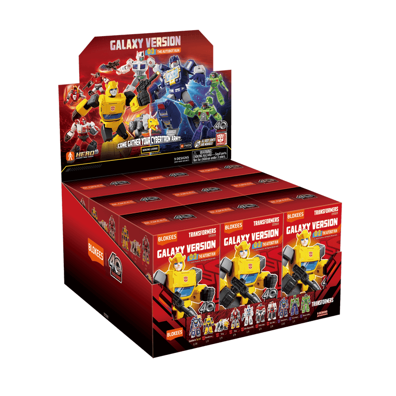 Blobees Transformers Galaxy Version 03 The Autobot Run blind box case with nine unique figures featured