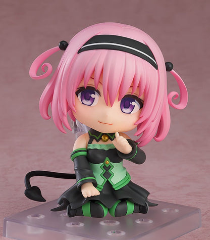 To Love Ru Darkness Nendoroid Momo Belia Deviluke figure in black and green outfit with pink hair and devil tail