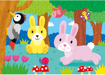 Galt - 4 Puzzles In A Box - Woodland