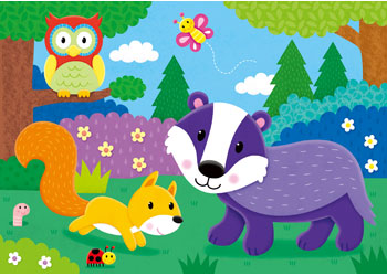 Galt - 4 Puzzles In A Box - Woodland