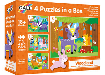 Galt - 4 Puzzles In A Box - Woodland - Good Games
