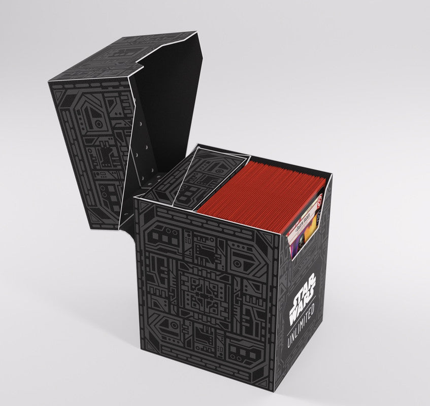 Open Star Wars Unlimited card box with red cards inside