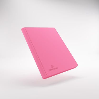 Pink Gamegenic trading card Zip-Up Album 18-Pocket, closed and floating