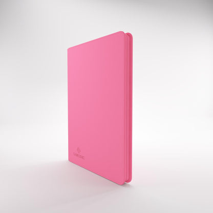Bright pink Gamegenic trading card Zip-Up Album standing vertically