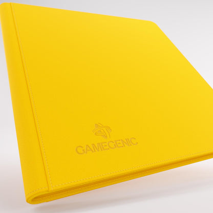 Gamegenic bright yellow Gamegenic trading card Zip-Up Album with embossed logo on the textured cover