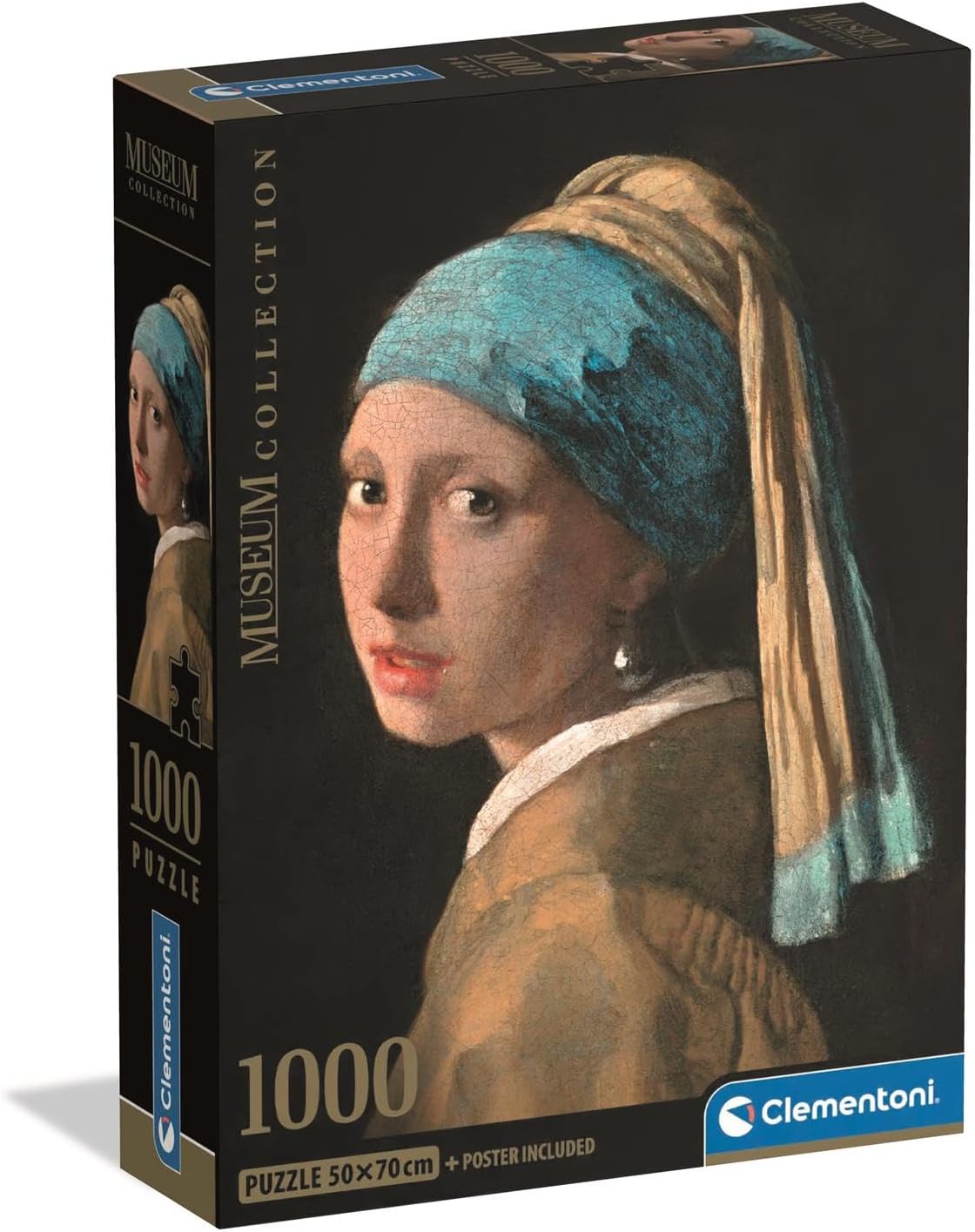 Clementoni 1000-piece jigsaw puzzle box featuring Vermeer's 'Girl with a Pearl Earring' from the Museum Collection