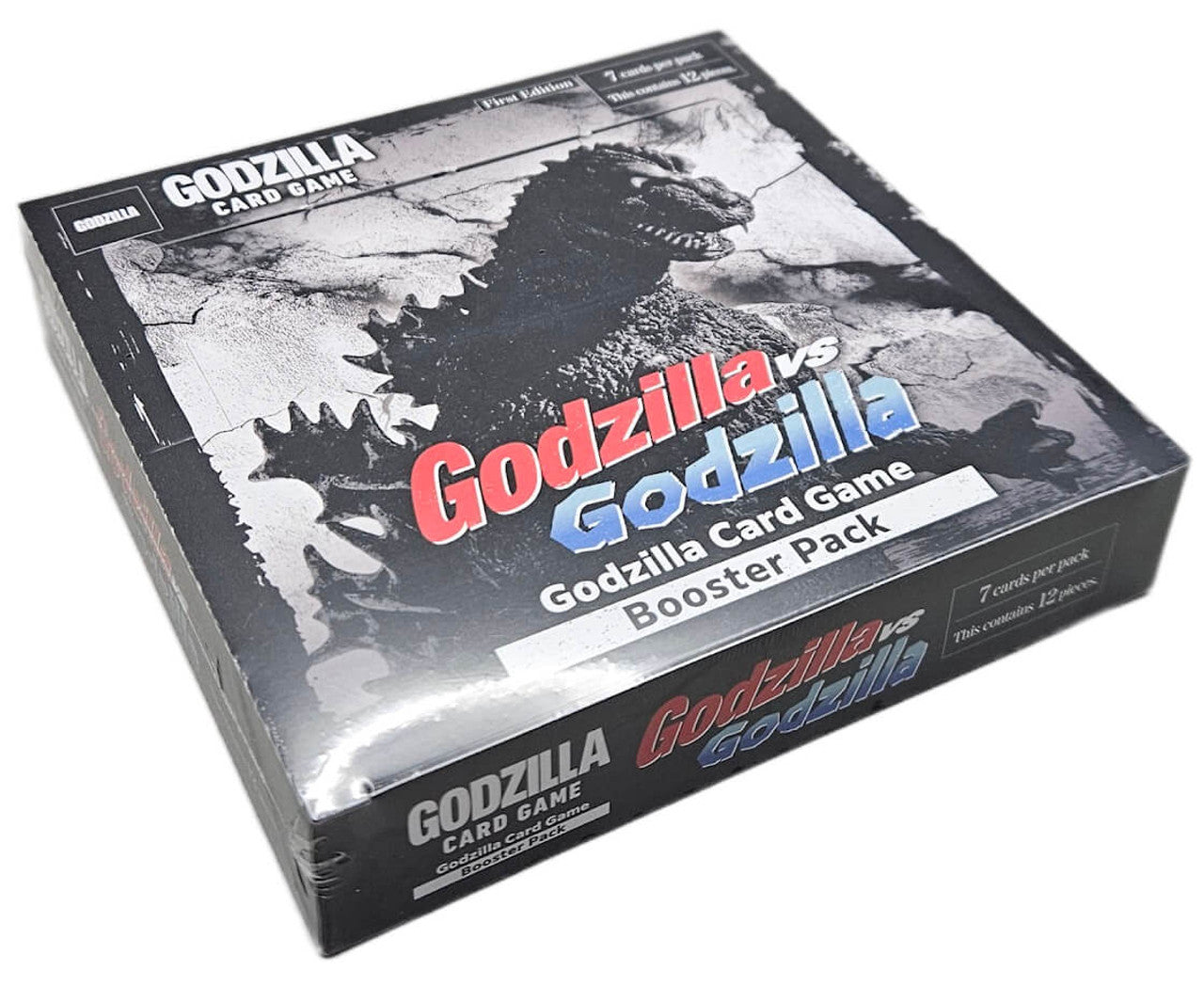 Sealed box of Godzilla vs Godzilla Card Game Booster Packs, featuring Godzilla's image on the front