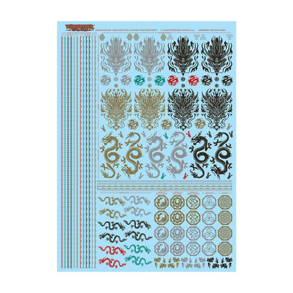 Warhammer Grand Cathay Kongming Sky-Lantern transfer sheet with various dragon and faction decals