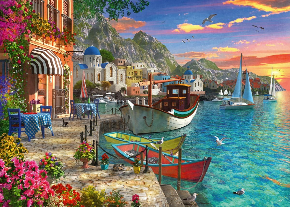 Grandiose Greece 1000 Piece Jigsaw Puzzle completed puzzle view