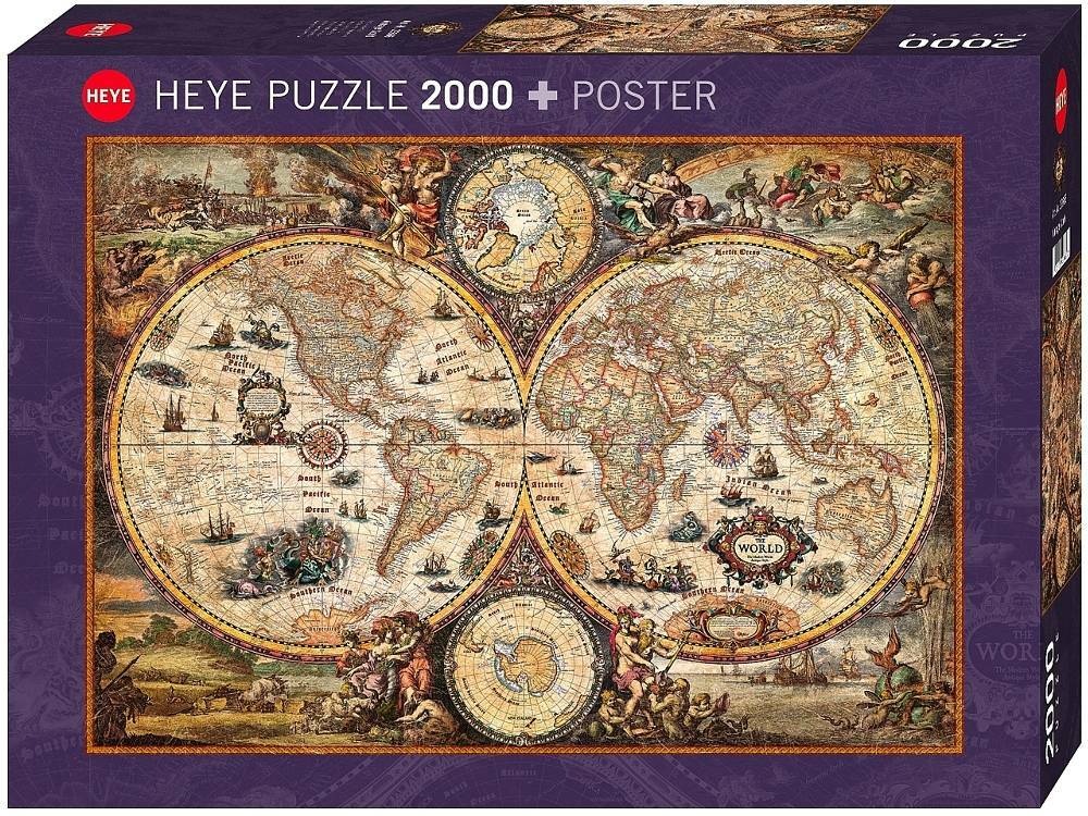 Heye - Map Art, Vintage World 2000 Piece Jigsaw - Good Games