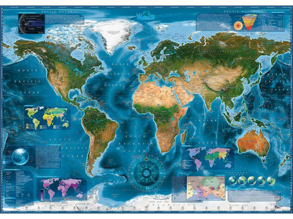 Heye - Map Art Satellite Map 2000 Piece Jigsaw - Good Games