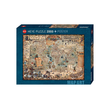 Heye - Map Art Pirate World 2000 Piece Jigsaw - Good Games