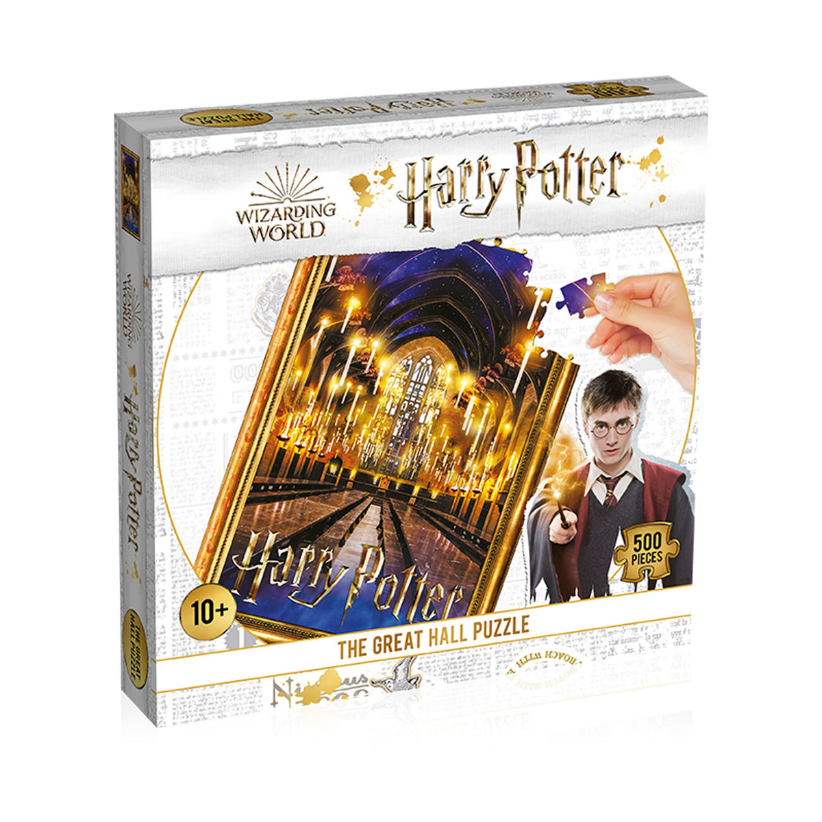 Front Box view of Winning Moves Harry Potter The Great Hall 500 piece Jigsaw Puzzle Set