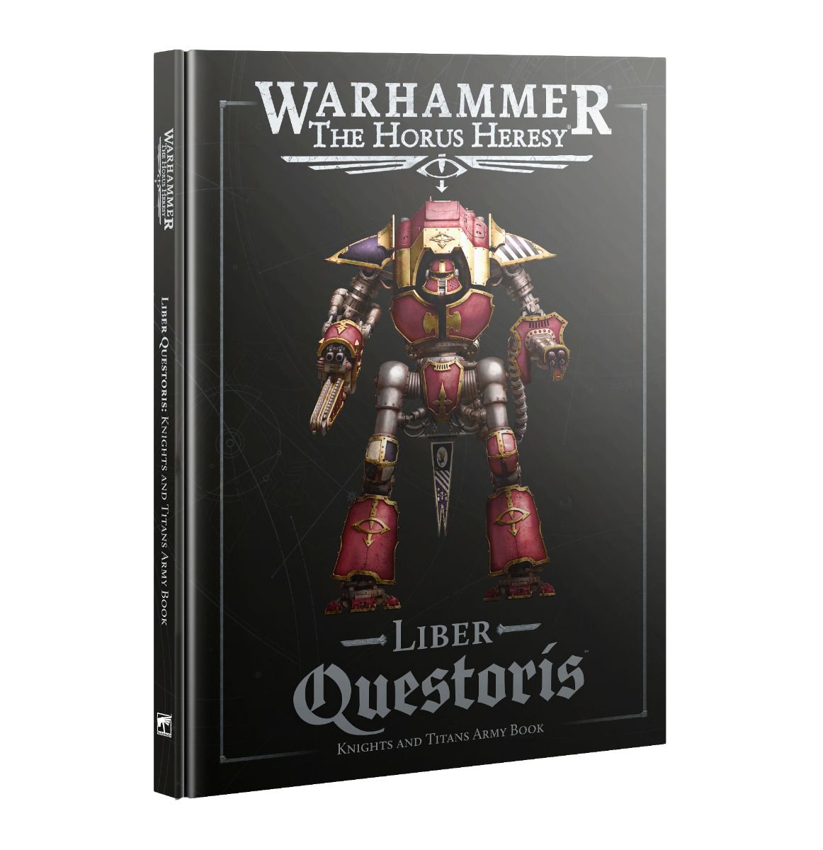 Warhammer The Horus Heresy Liber Questoris army book. Cover features a large red and gold armored mech