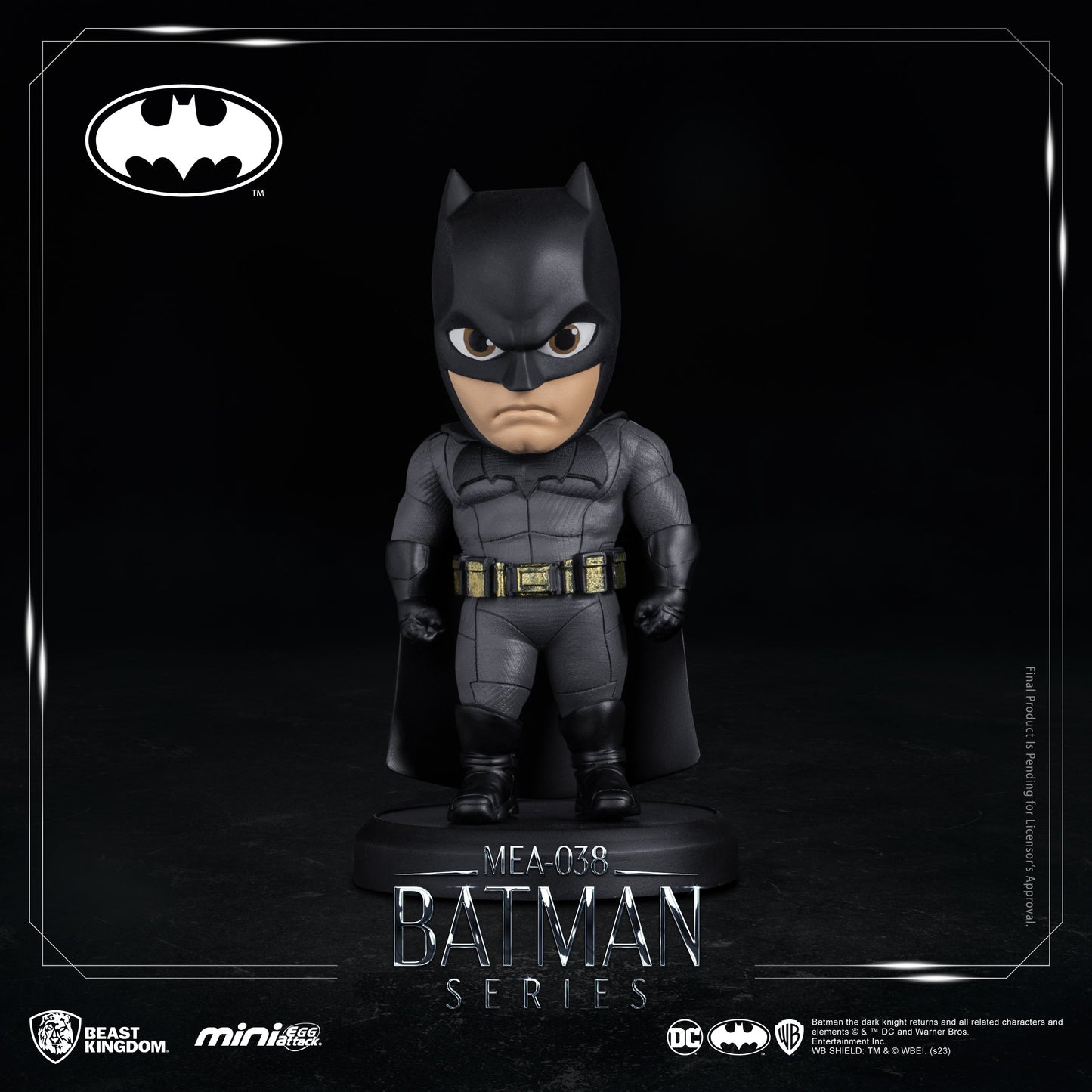 Batman figure with extended cape and utility belt details