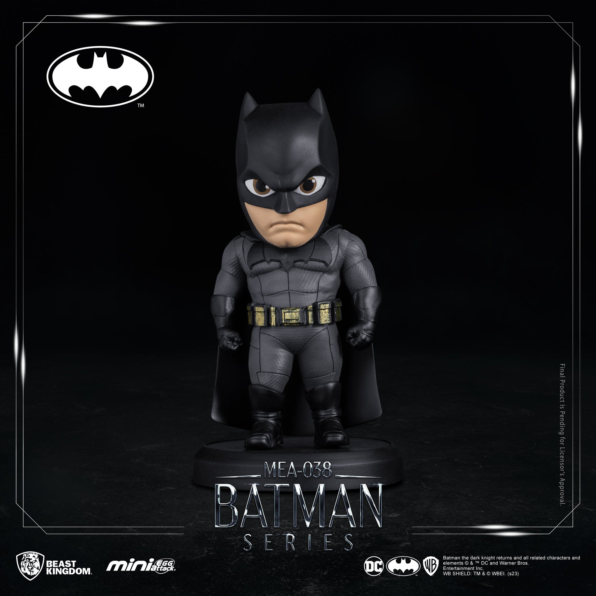 Batman figure with extended cape and utility belt details