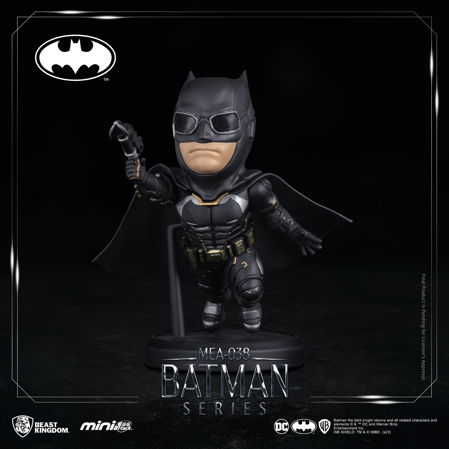 Close-up of Batman figure head sculpt with detailed cowl