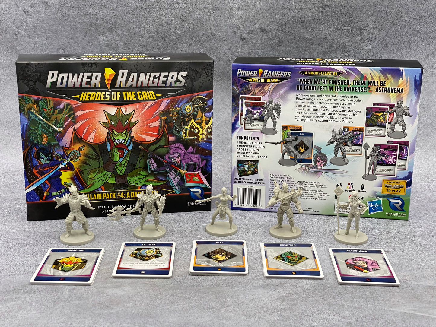 Power Rangers Heroes of the Grid Villain Pack 4 A Dark Turn board game with figures