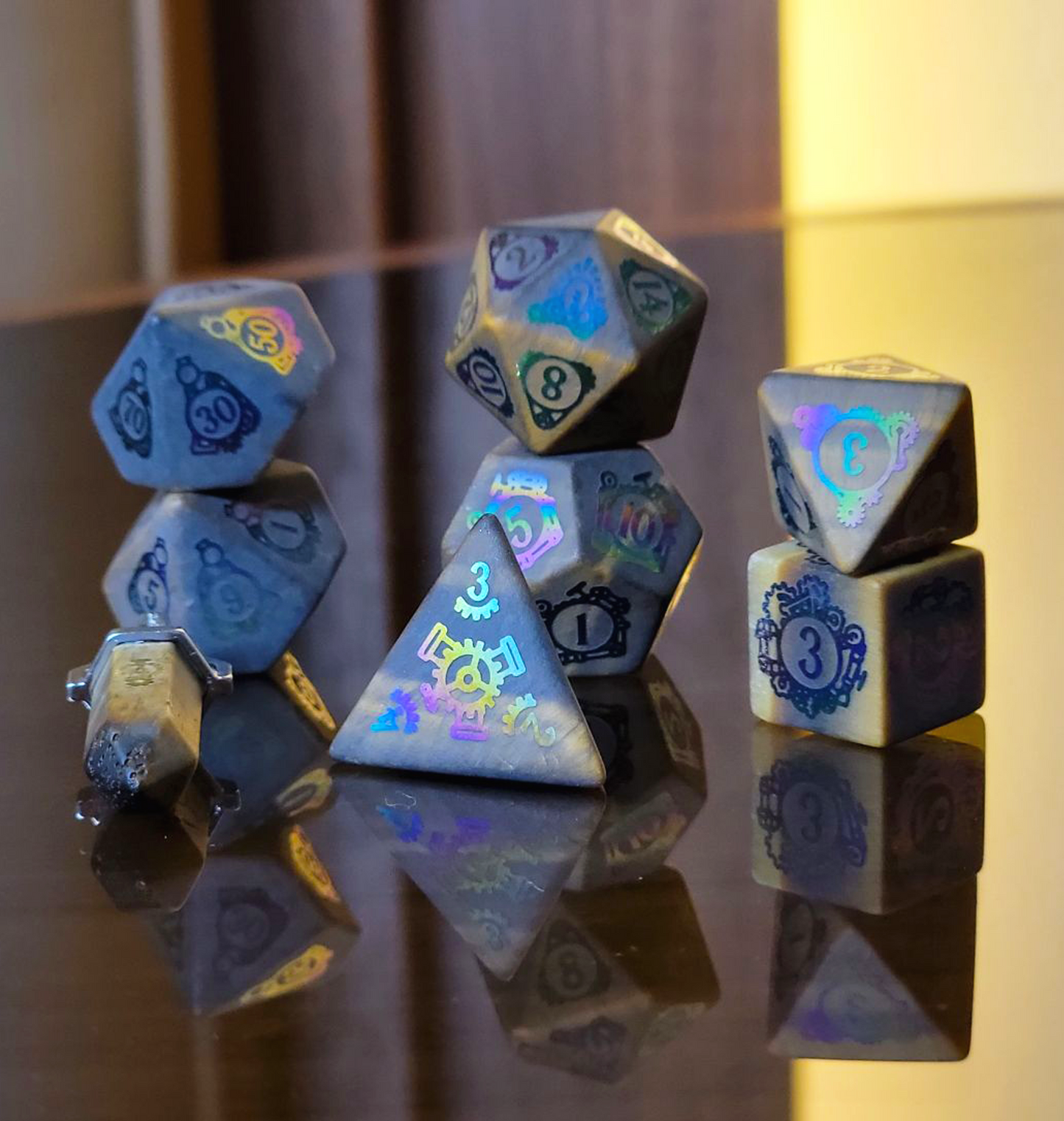 Level Up Dice - Ionized Helio-Rivet Tigers Eye - Good Games