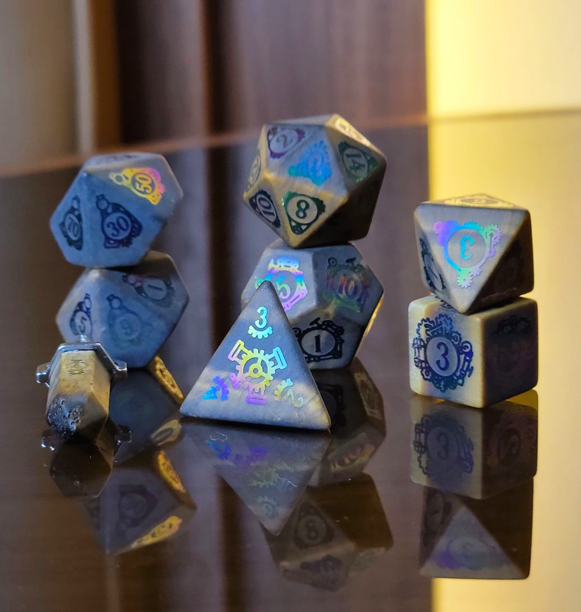 Level Up Dice - Ionized Helio-Rivet Tigers Eye - Good Games