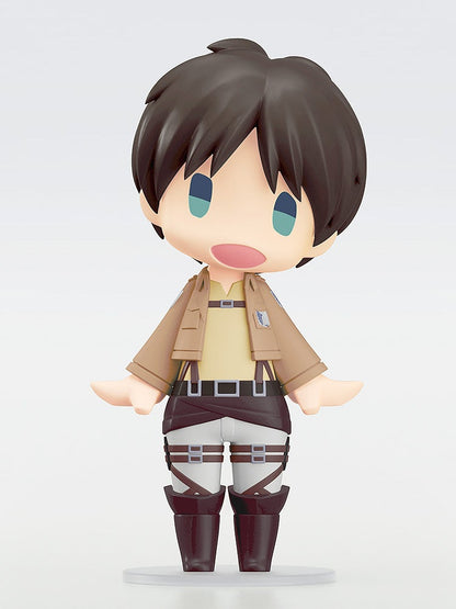 Nendoroid figure of Eren Yeager in Scout uniform, mouth open with hands out