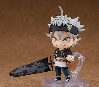 Nendoroid Asta figure from Black Clover, grinning and holding his giant black sword
