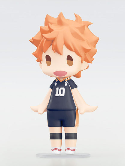 Hello Good Smile Shoyo Hinata figure a chibi-style collectible from Haikyu wearing a navy Karasuno High jersey with number 10 against a white background