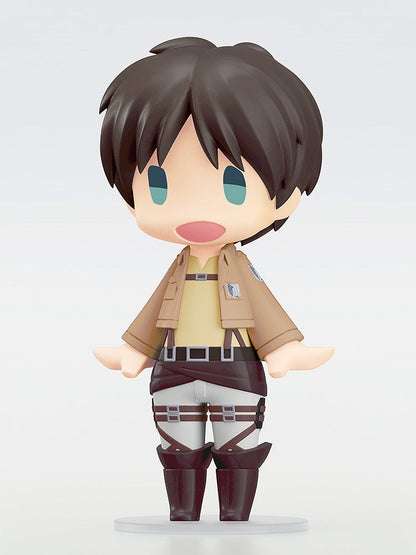 Eren Yeager Nendoroid figure from Attack on Titan, wearing Survey Corps uniform, with mouth open