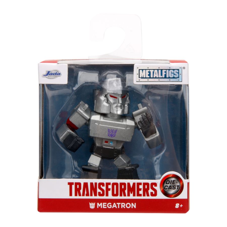 Jada Metalfigs die-cast Transformers Megatron collectible figure in original clear and red packaging