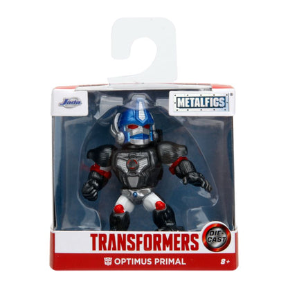 Jada Metalfigs die-cast Optimus Primal figure in Transformers branded packaging