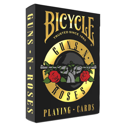 Black Bicycle Playing Cards tuck box featuring the Guns N' Roses logo in gold foil