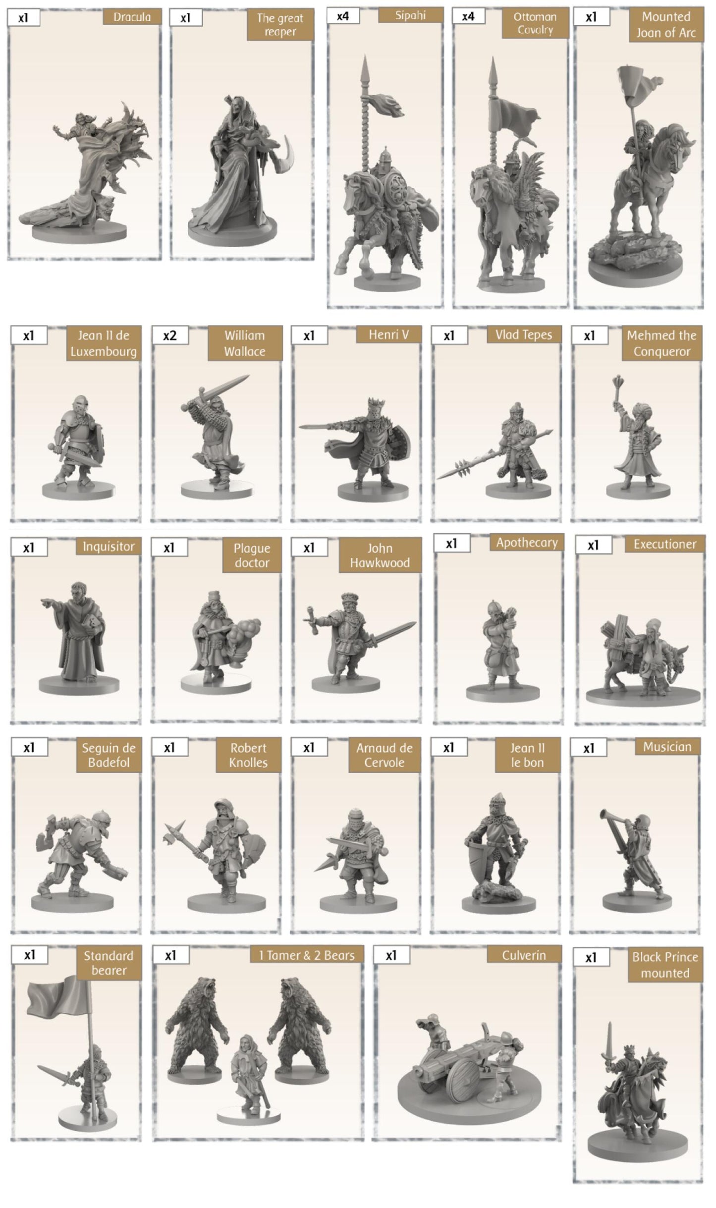 Mythic Games Time of Legends: Joan of Arc 1.5 Reliquary 1. Extra Miniatures