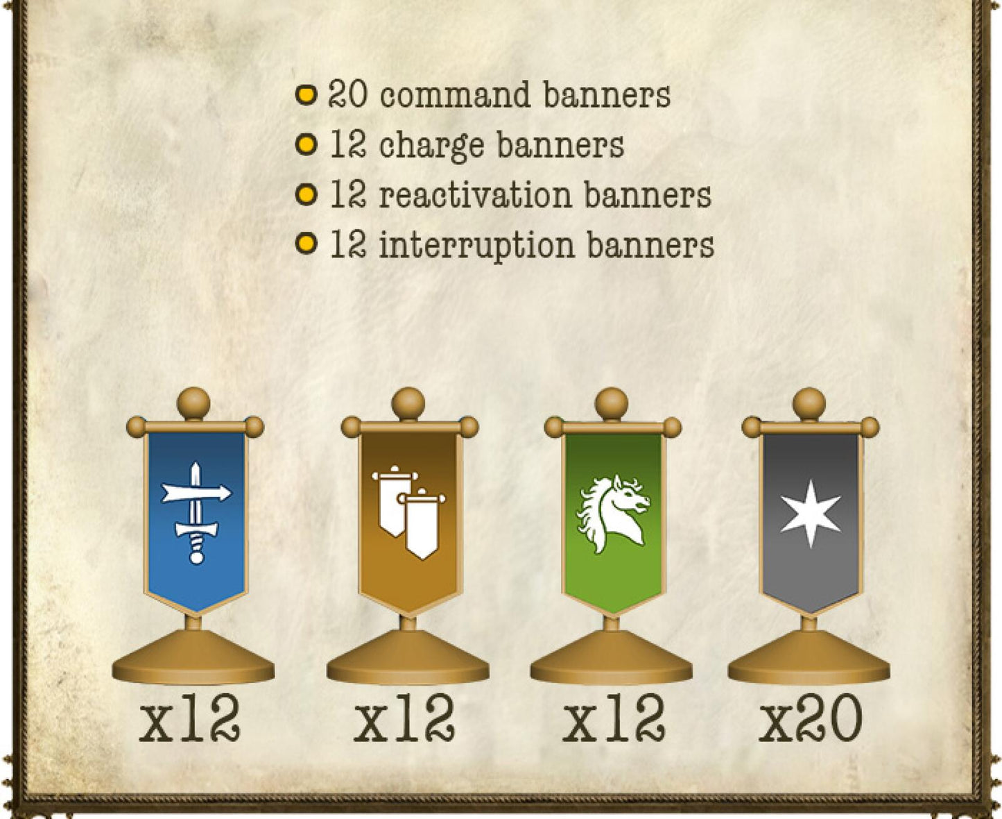 Mythic Games Time of Legends: Joan of Arc Dark Brown Plunder Banners Extra Miniatures