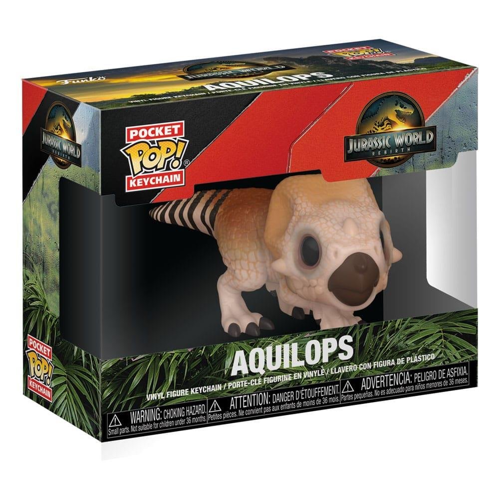 Funko Pop! Keychain Aquilops dinosaur in box from Jurassic World Rebirth