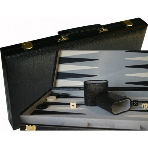 Backgammon, Black alligator skin 15