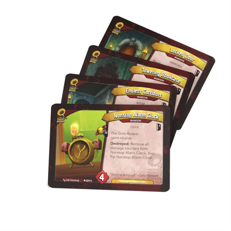 KeyForge Adventure Fall of House Gormangeist game board and cards arranged for play