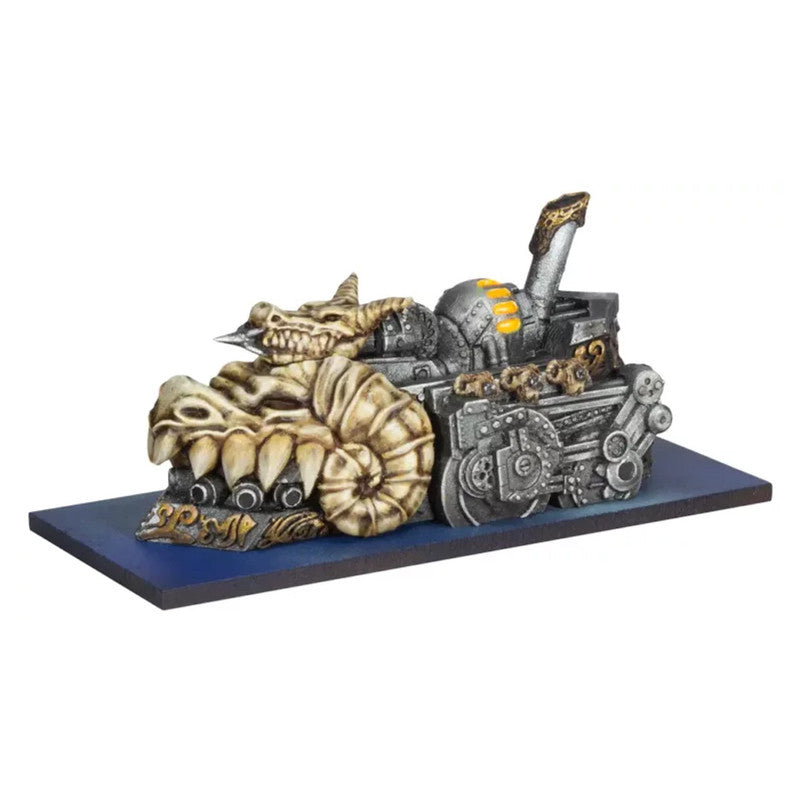 Rear angle of the Abyssal Dwarf Starter Fleet ships on terrain