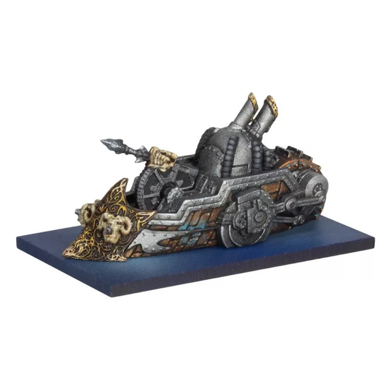 Side view of fully assembled Abyssal Dwarf Starter Fleet miniatures