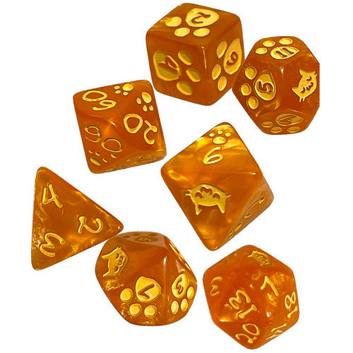 Kitten Polyhedral Dice Set Orange (Preorder) - Good Games